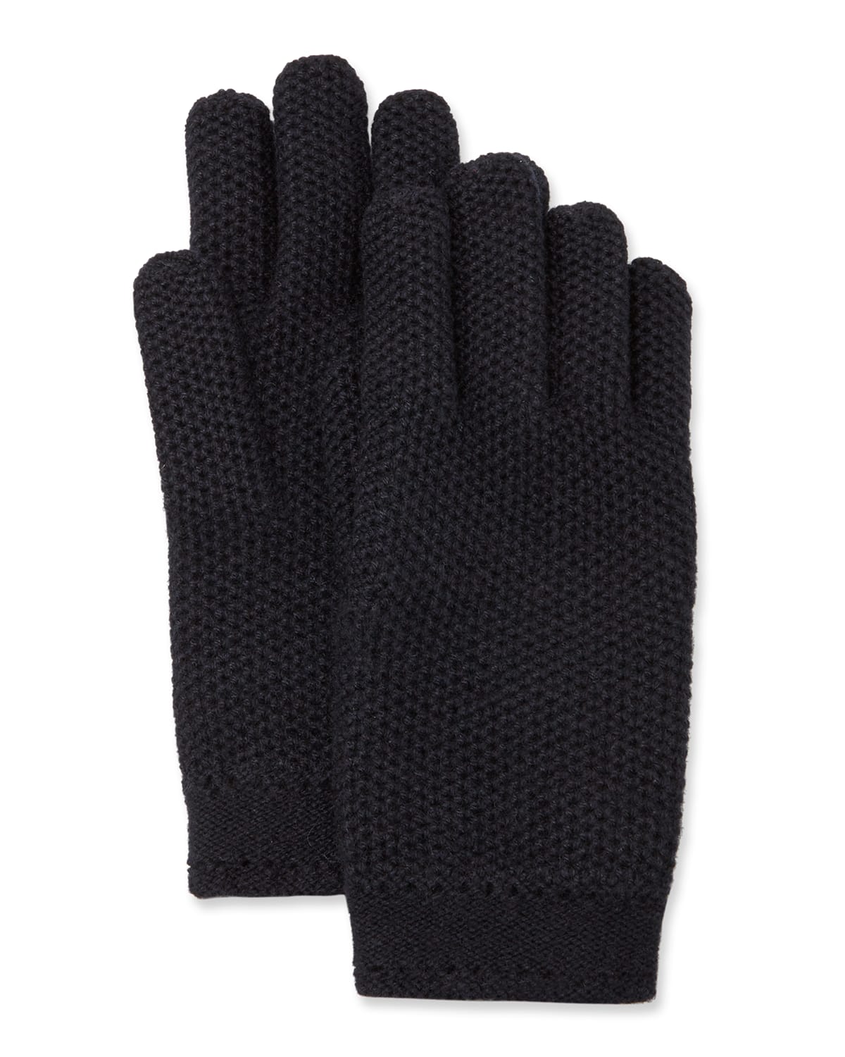 Shop Loro Piana Cashmere Crochet Gloves In Navy
