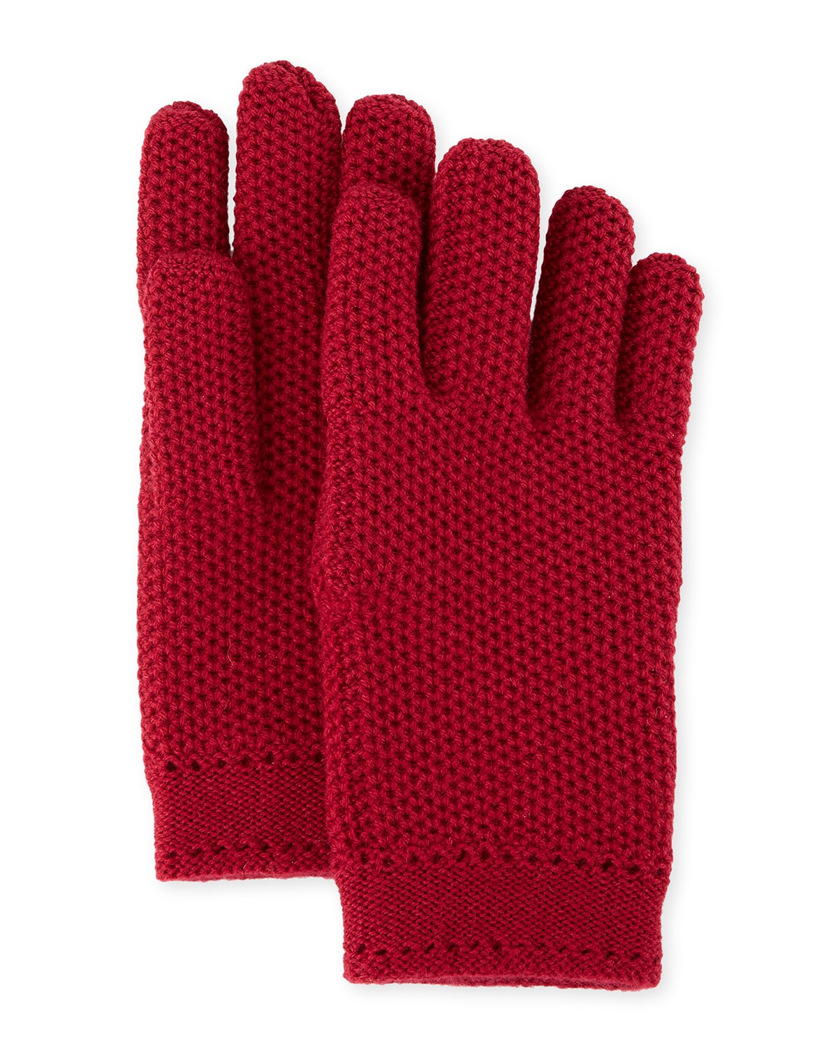 Loro Piana Cashmere Crochet Gloves In Cherry