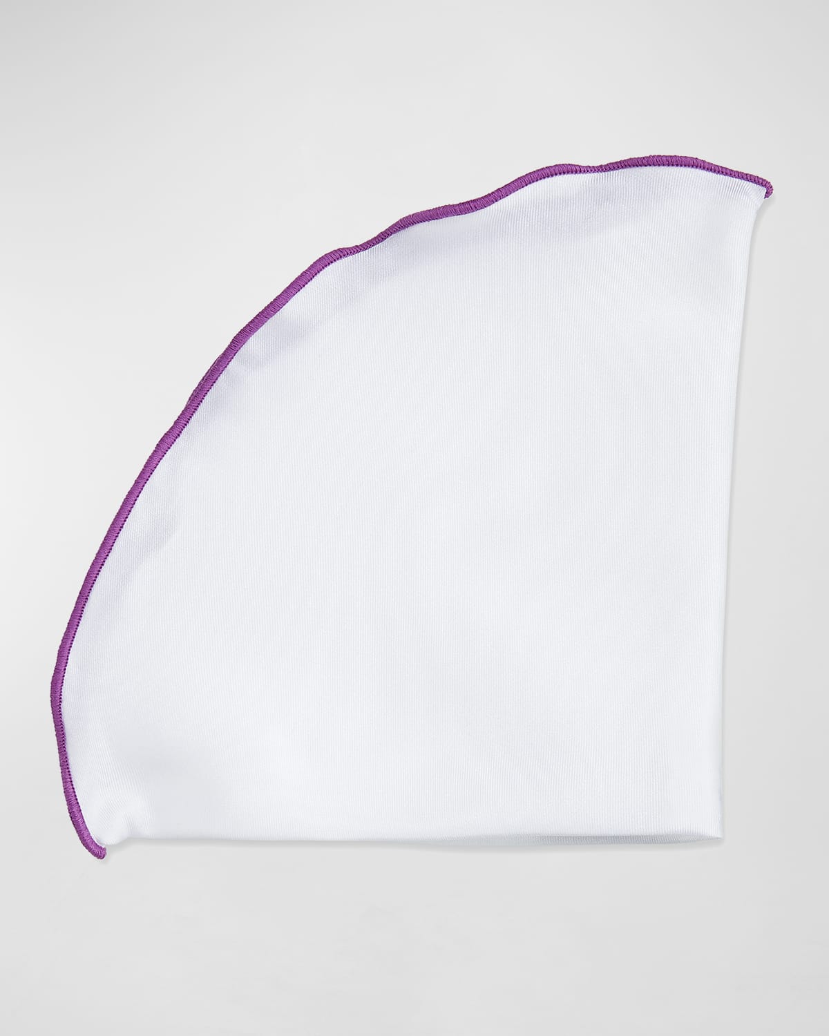 Edward Armah Contrast-Border Silk Pocket Circle, Purple/White