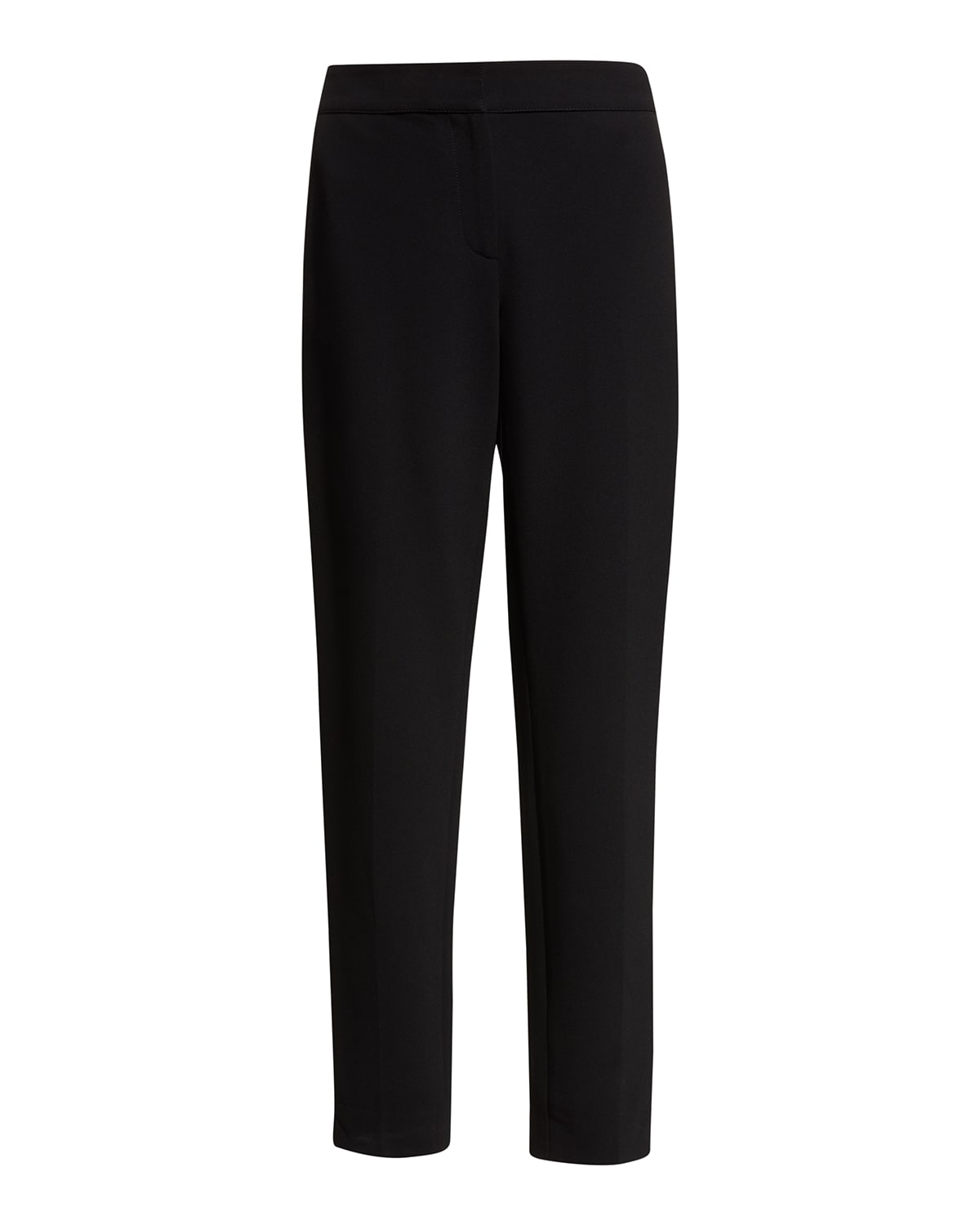 St. John Ponte Cropped Pull-on Pants, Black In Caviar