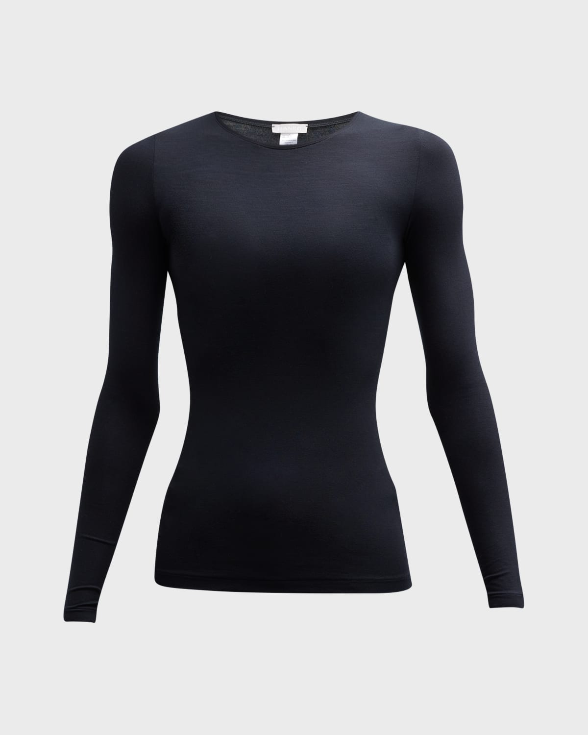 Shop Hanro Soft Touch Long-sleeve Top In Black