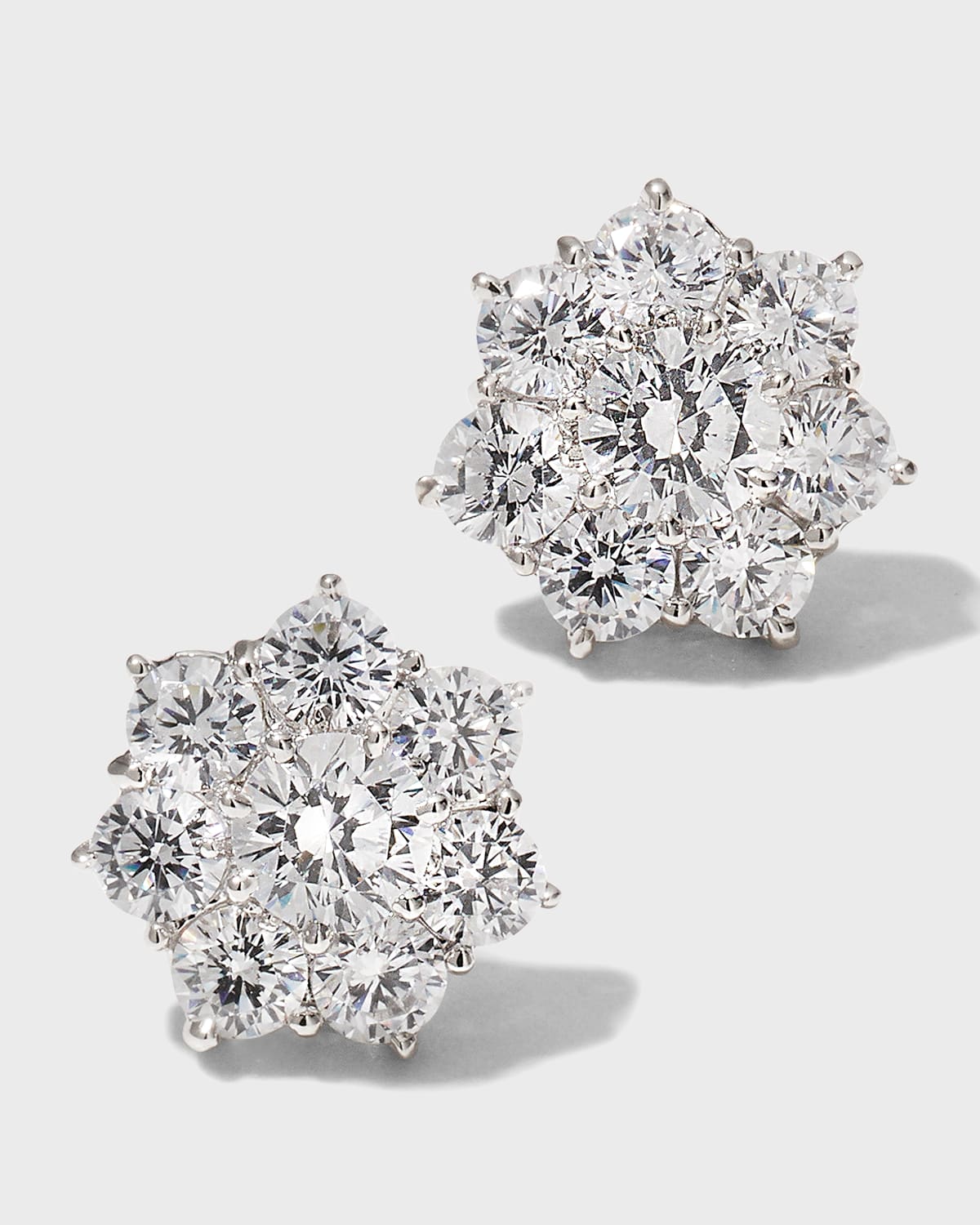 Flower CZ Crystal Stud Earrings