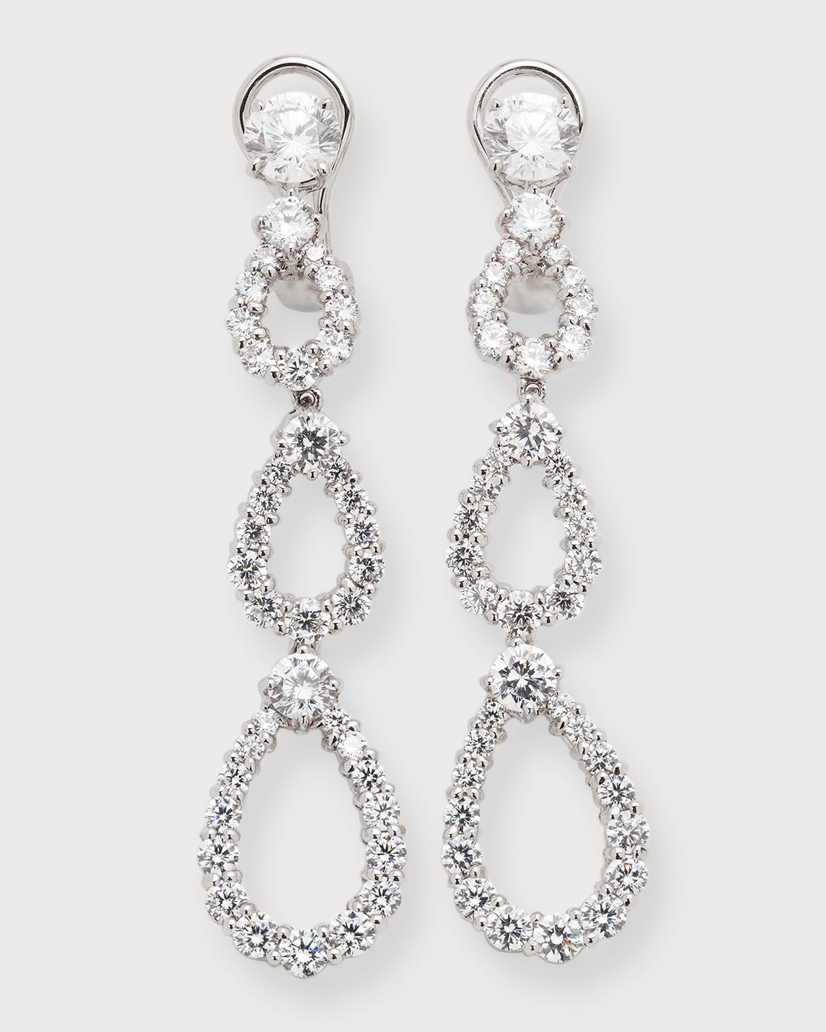 Fantasia By Deserio Three-tier Cubic Zirconia Earrings In Clear