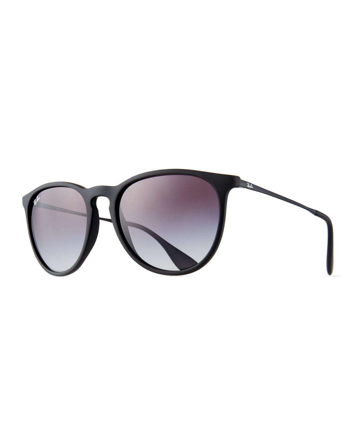 Ray Ban Ray-ban Erika 54mm Gradient Round Sunglasses In Matte Black