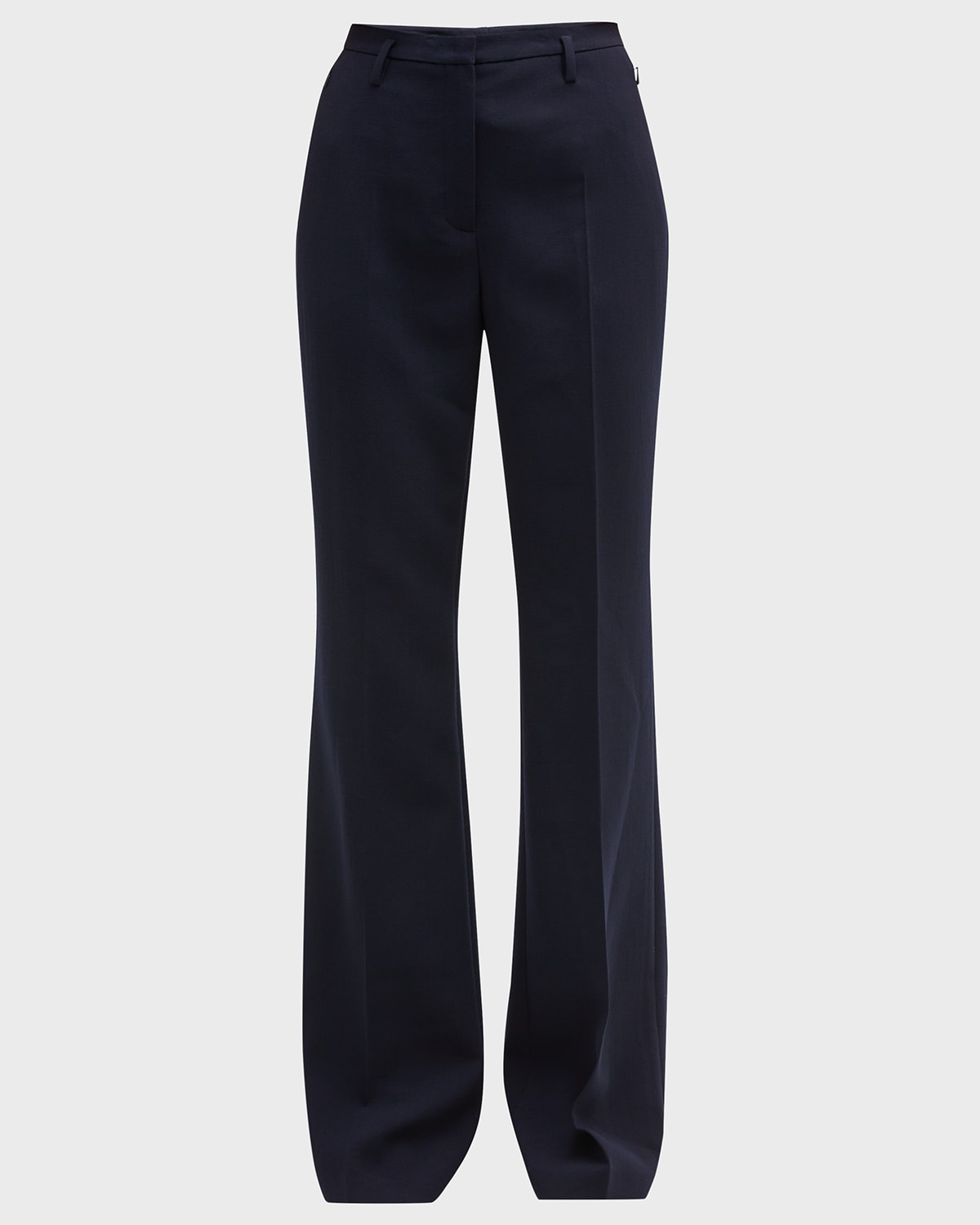 Akris Farrah Boot-cut Mid-rise Wool Pants In Azurite
