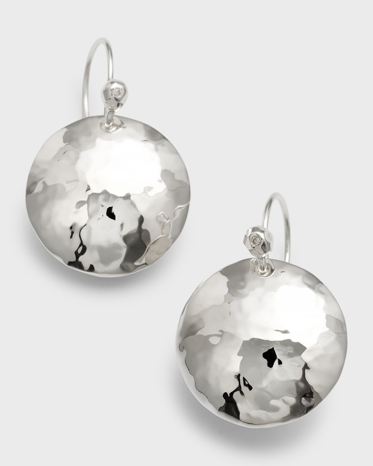 Disc Earrings in Sterling SIlver with Diamonds