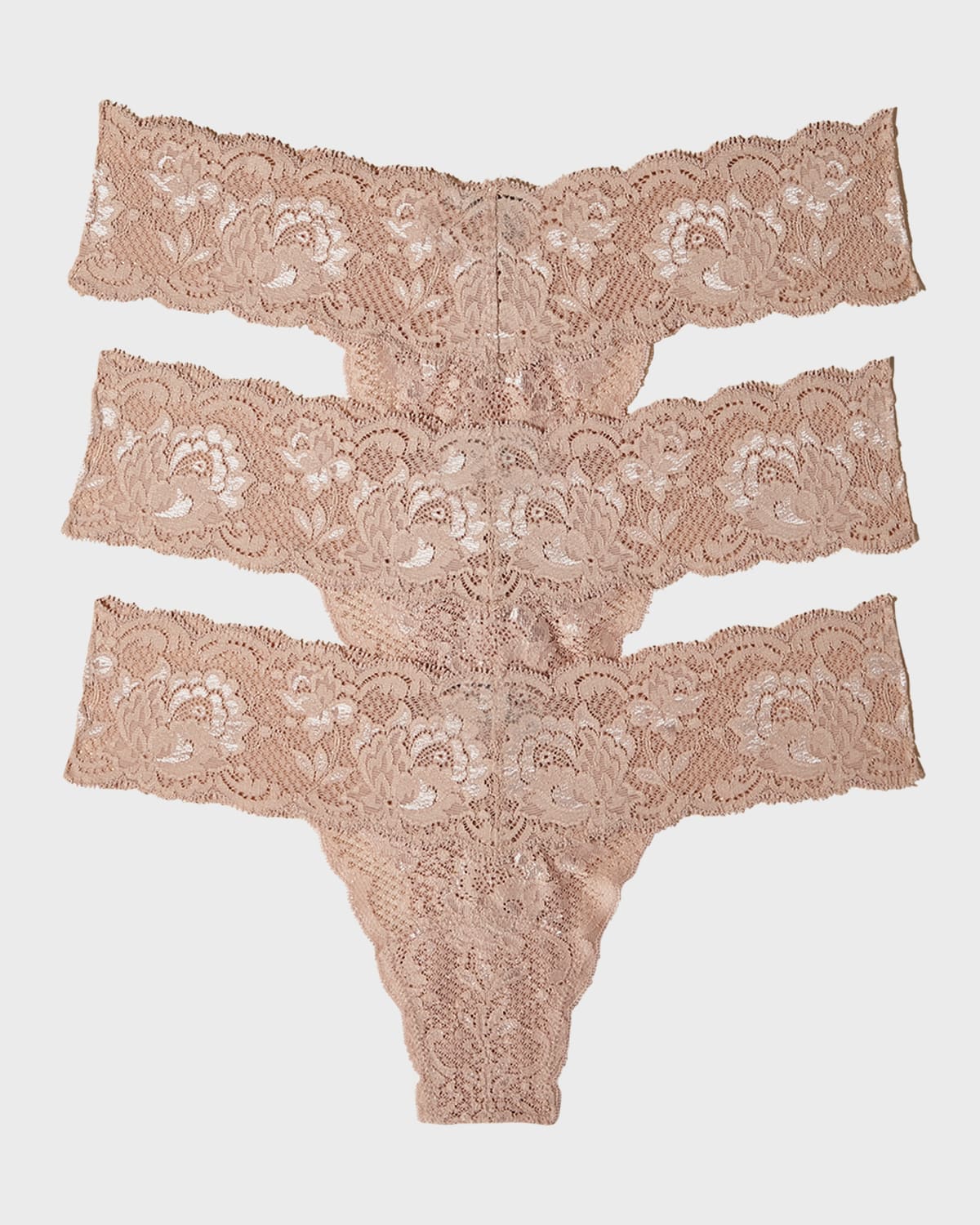 COSABELLA Lace-trimmed flocked stretch-mesh low-rise briefs