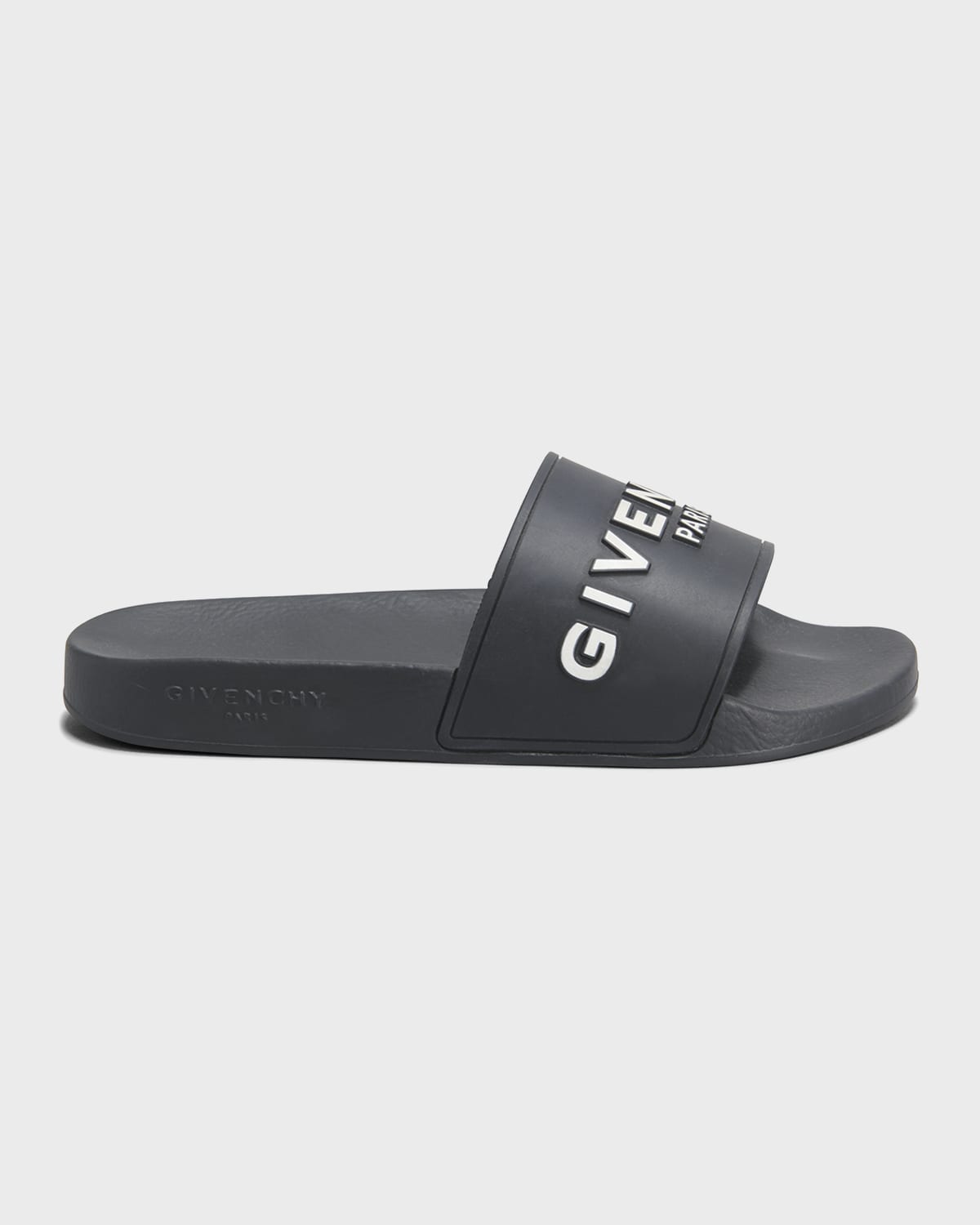 Shop Givenchy Logo Rubber Sandal Slide In Black