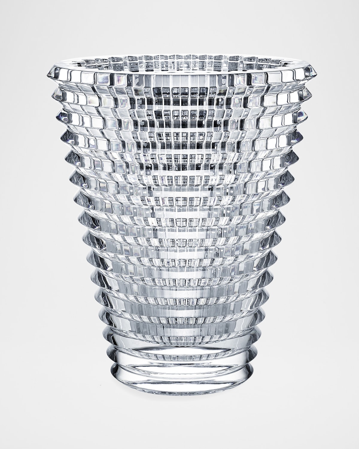 The Martha, By Baccarat Extra-large Horizontally Ridged Eye Vase In Gray
