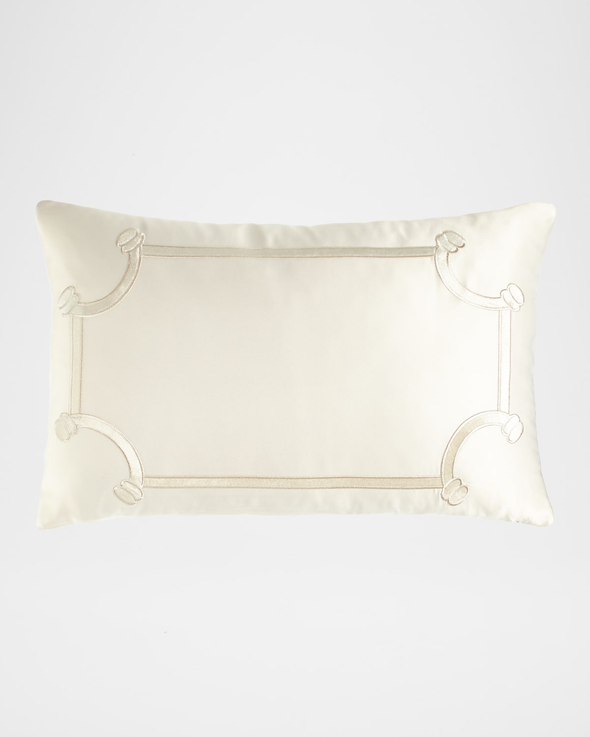 Lili Alessandra Oblong Vendome Pillow, 14" X 22" In Ivory