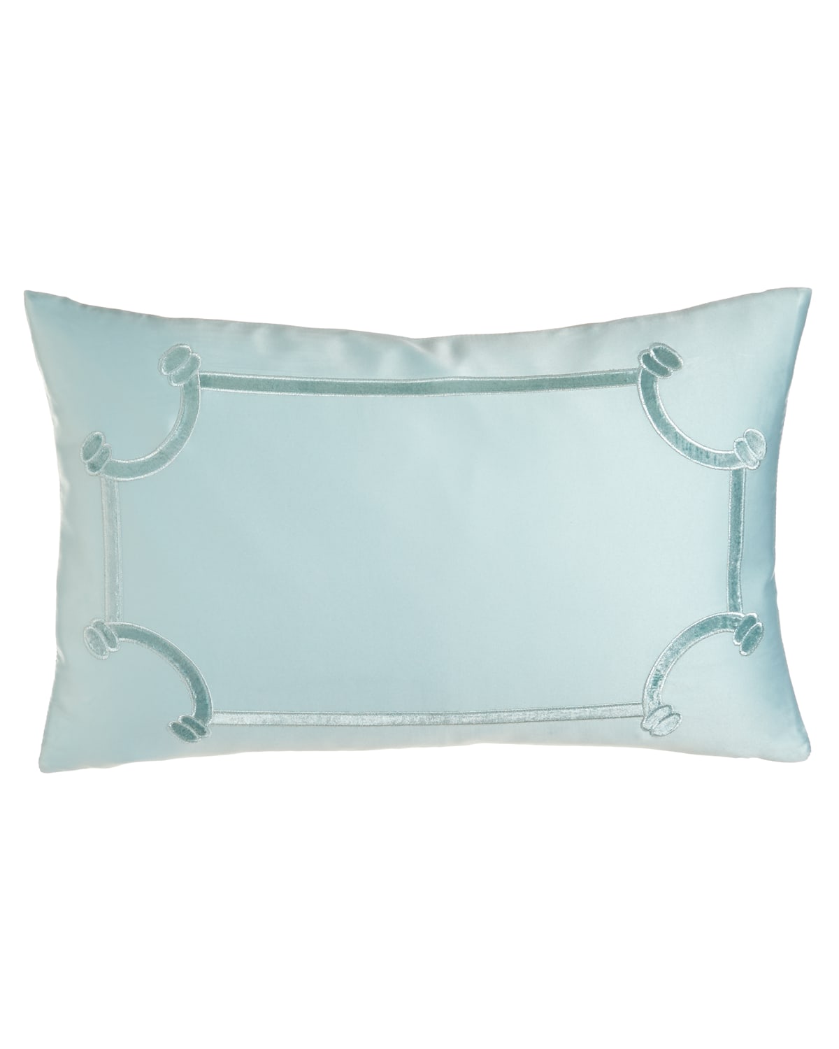Lili Alessandra Oblong Vendome Pillow, 14" X 22" In Seafoam (blue)