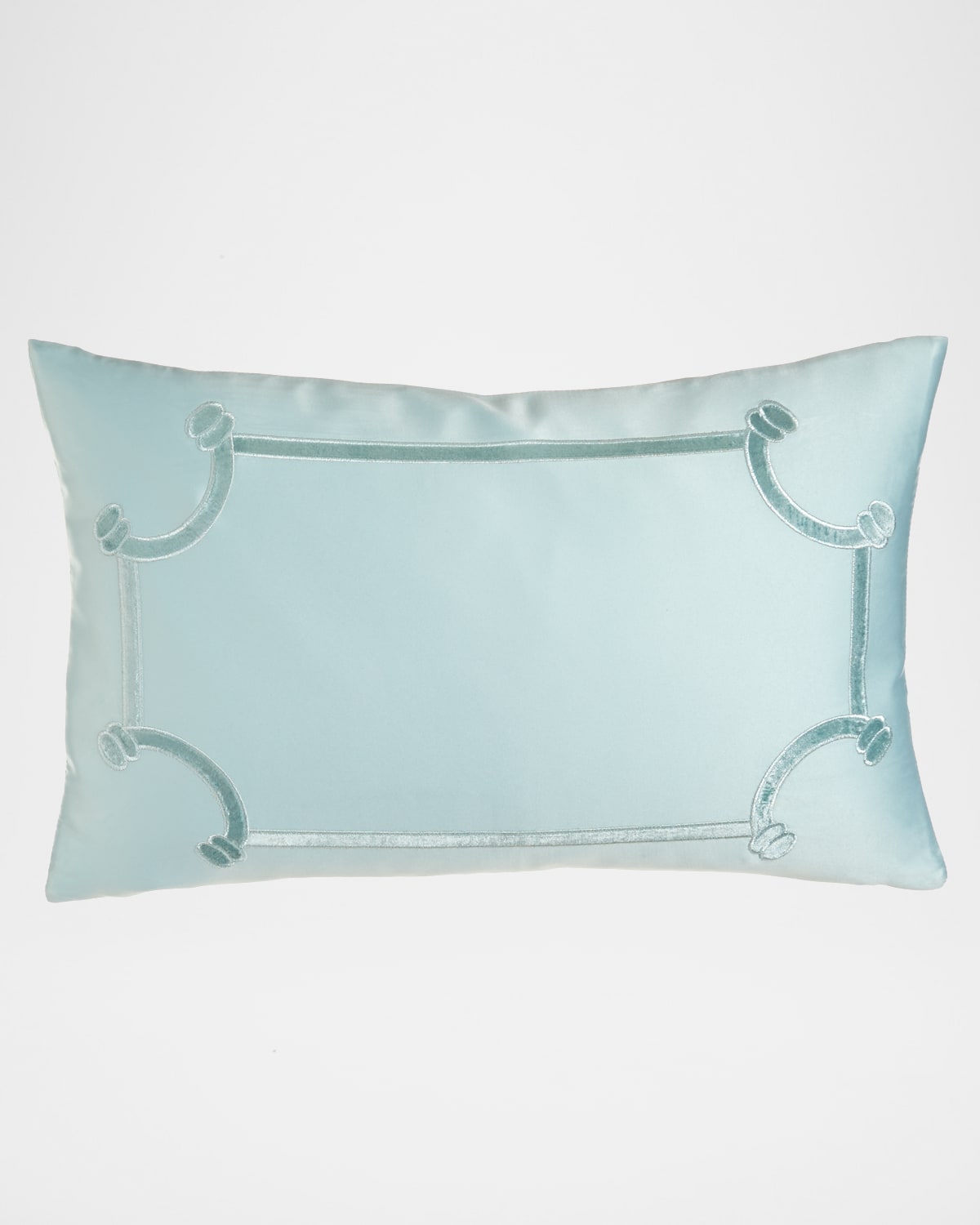 Lili Alessandra Oblong Vendome Pillow, 14" X 22" In Seafoam (blue)