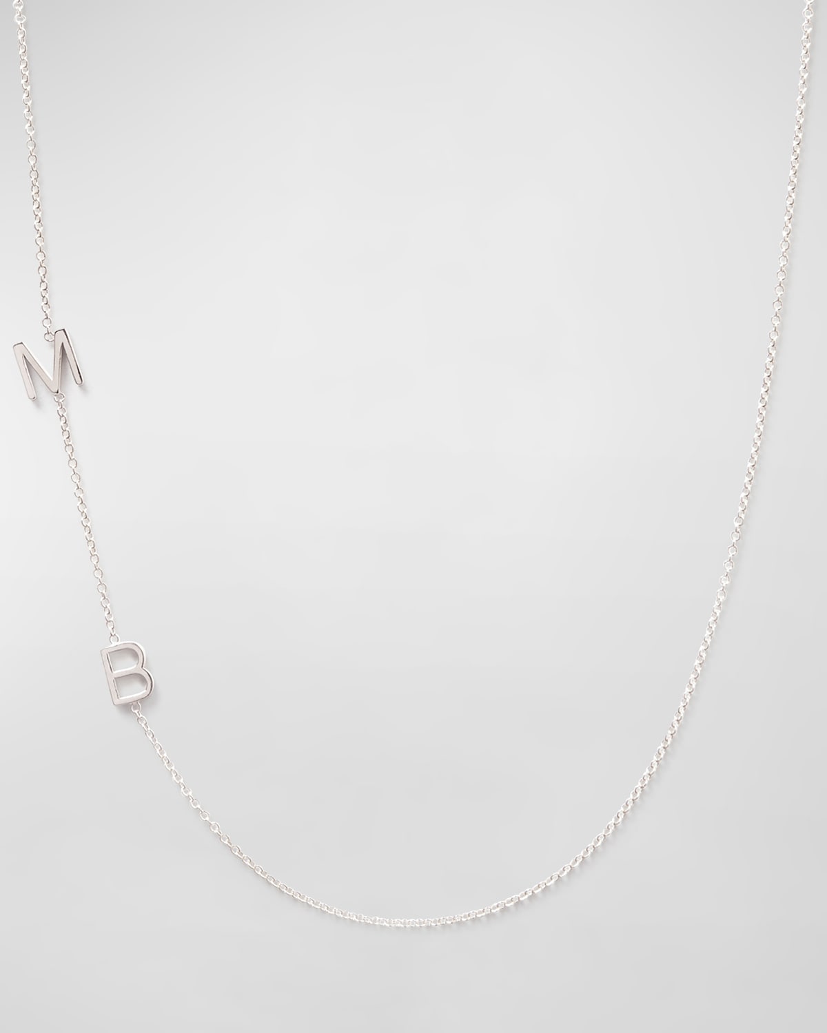 Maya Brenner Designs Mini 2-Letter Personalized Necklace, 14k White Gold