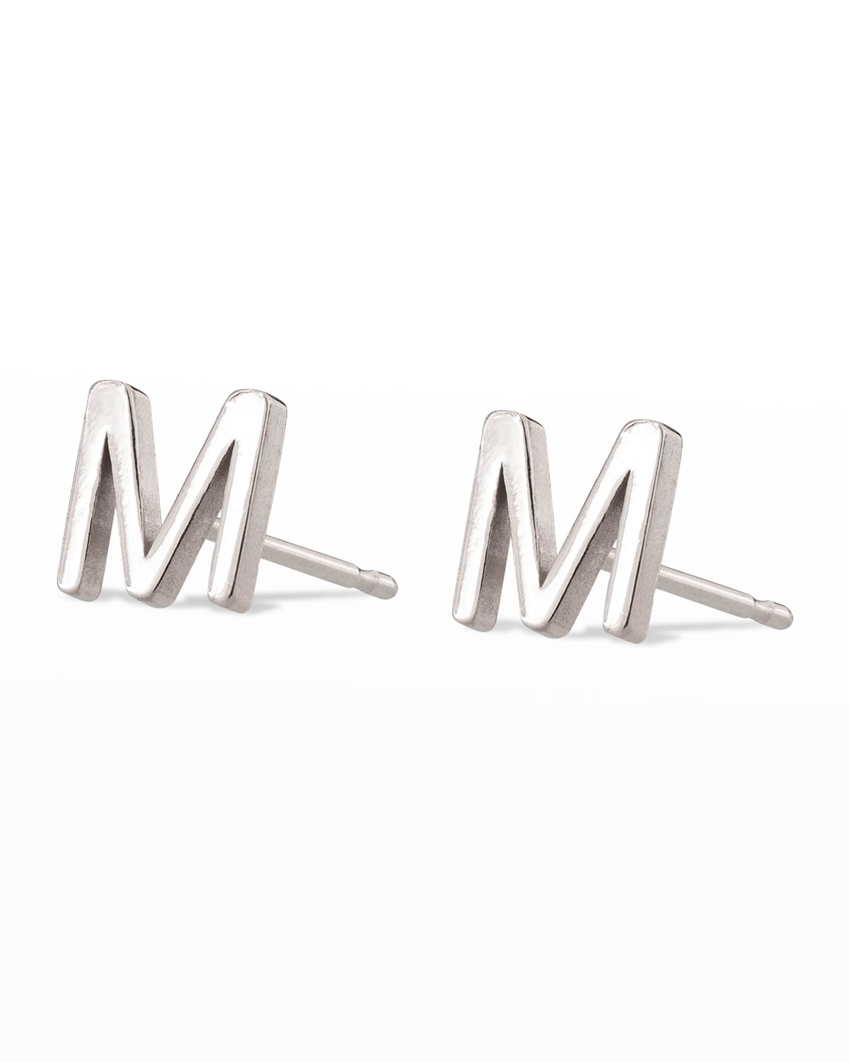 White Gold Mini Initial Earring