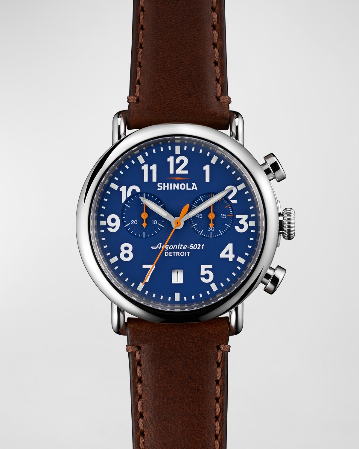 Men's 41mm Runwell Chrono Watch, Dark Brown/Blue