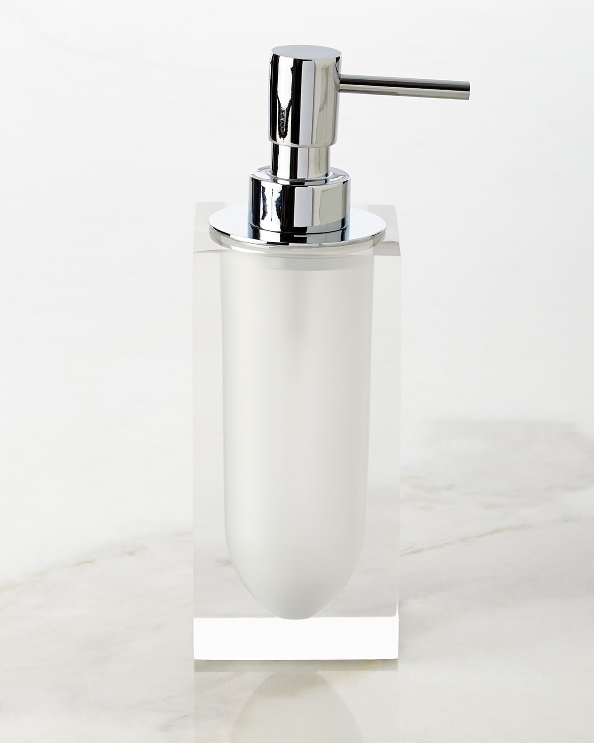 Jonathan Adler White Hollywood Pump Dispenser In Clear/ White