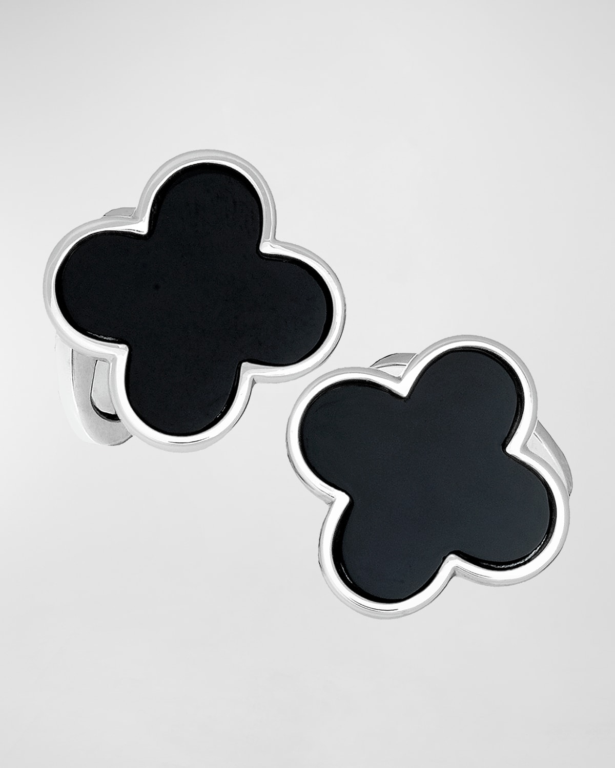 Onyx Clover Cuff Links