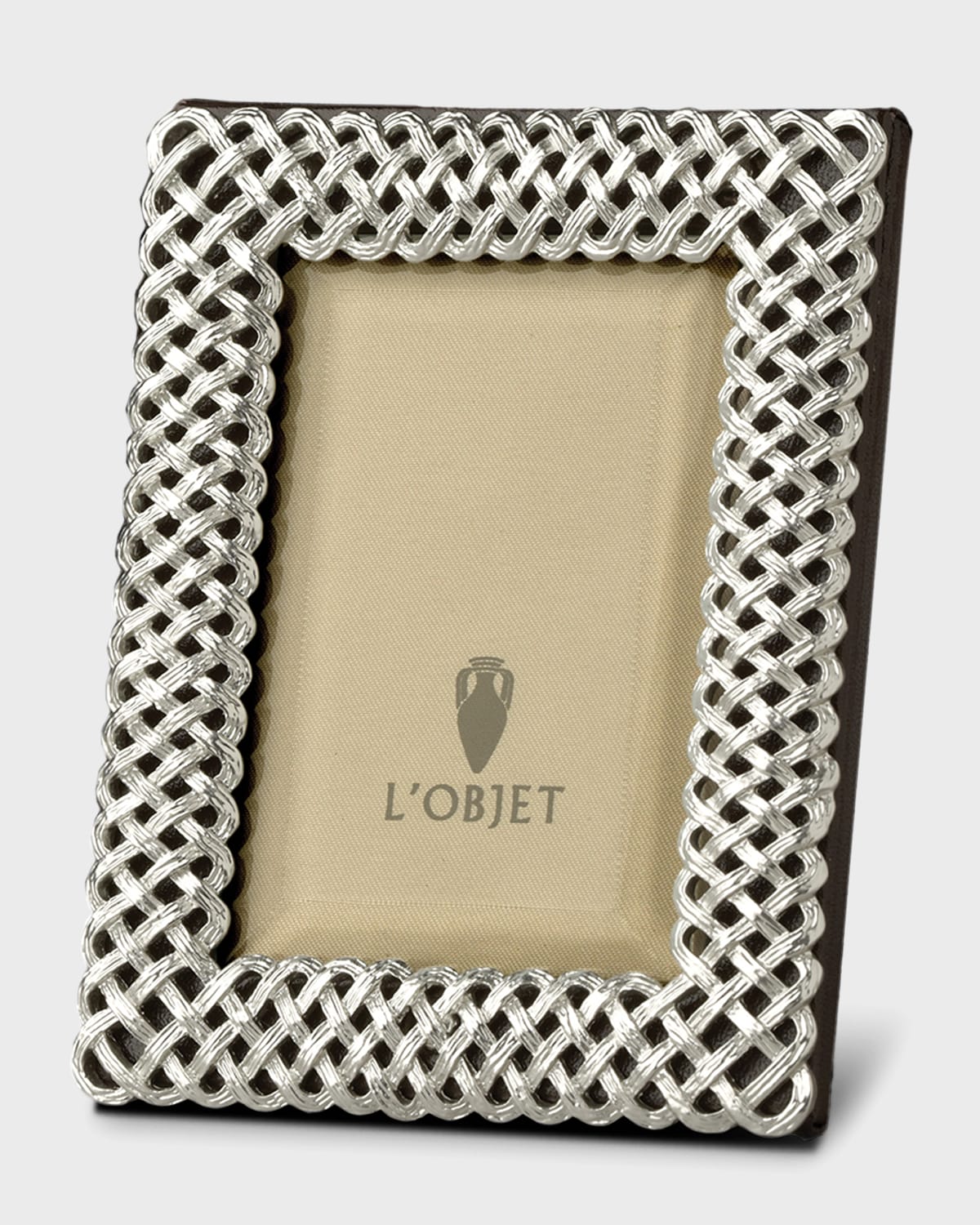 L'objet Platinum Braid 2" X 3" Picture Frame In Multi