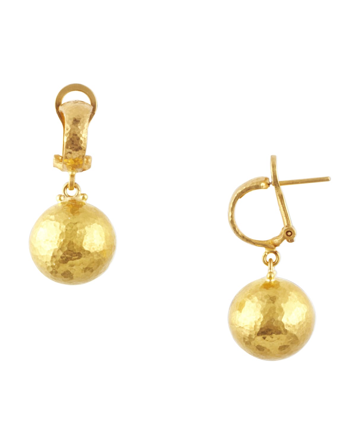 Dome 24k Gold Ball Drop Earrings