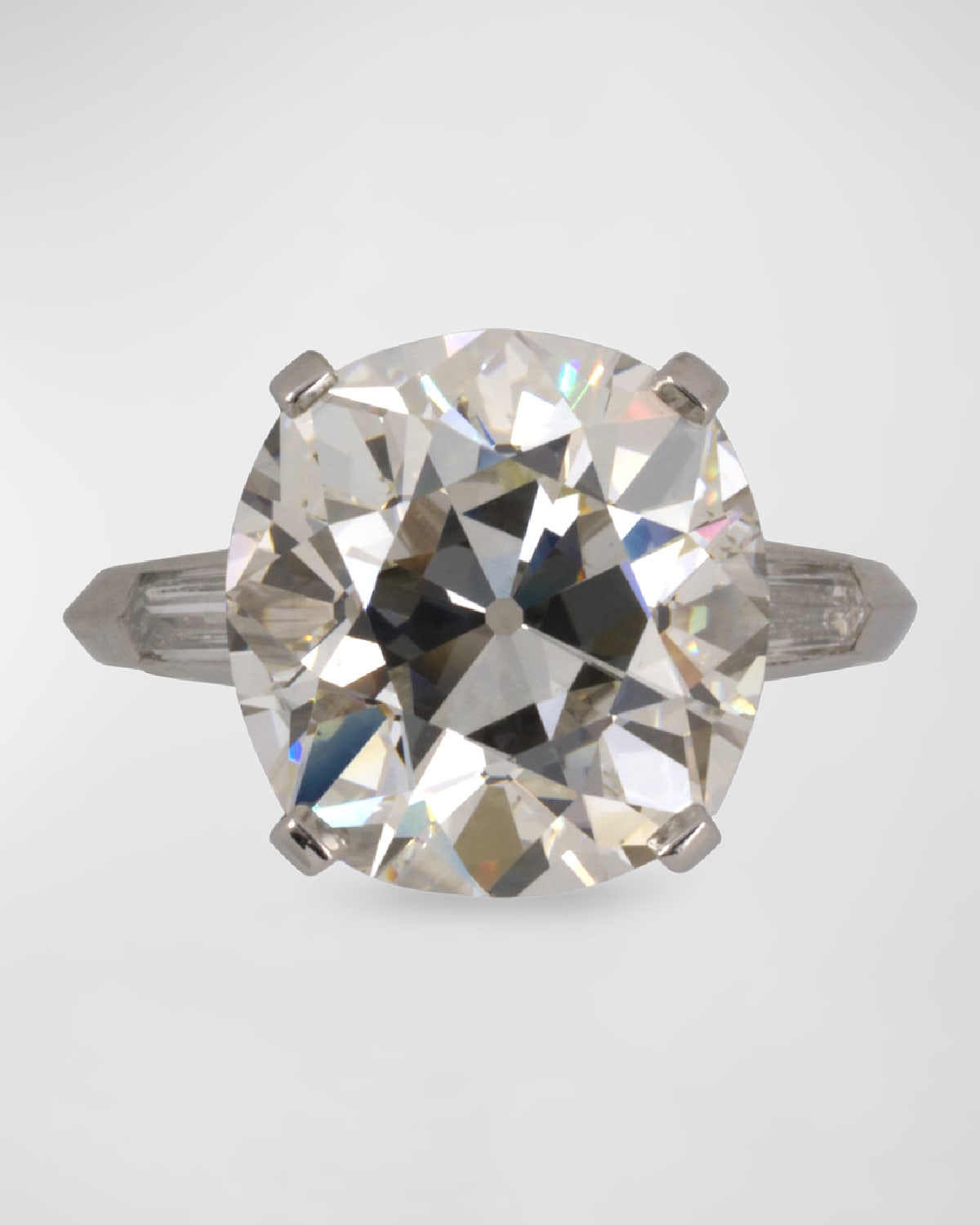 Estate Platinum Cushion Diamond Ring, Size 6