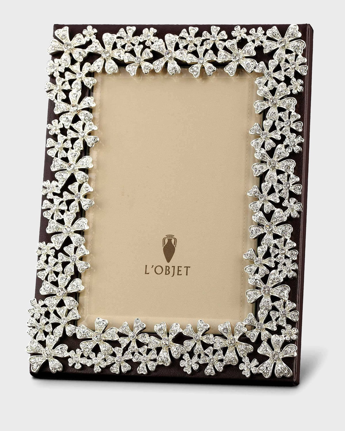 L'objet Garland Swarovski Crystal Picture Frame, 8x10" In Platinum