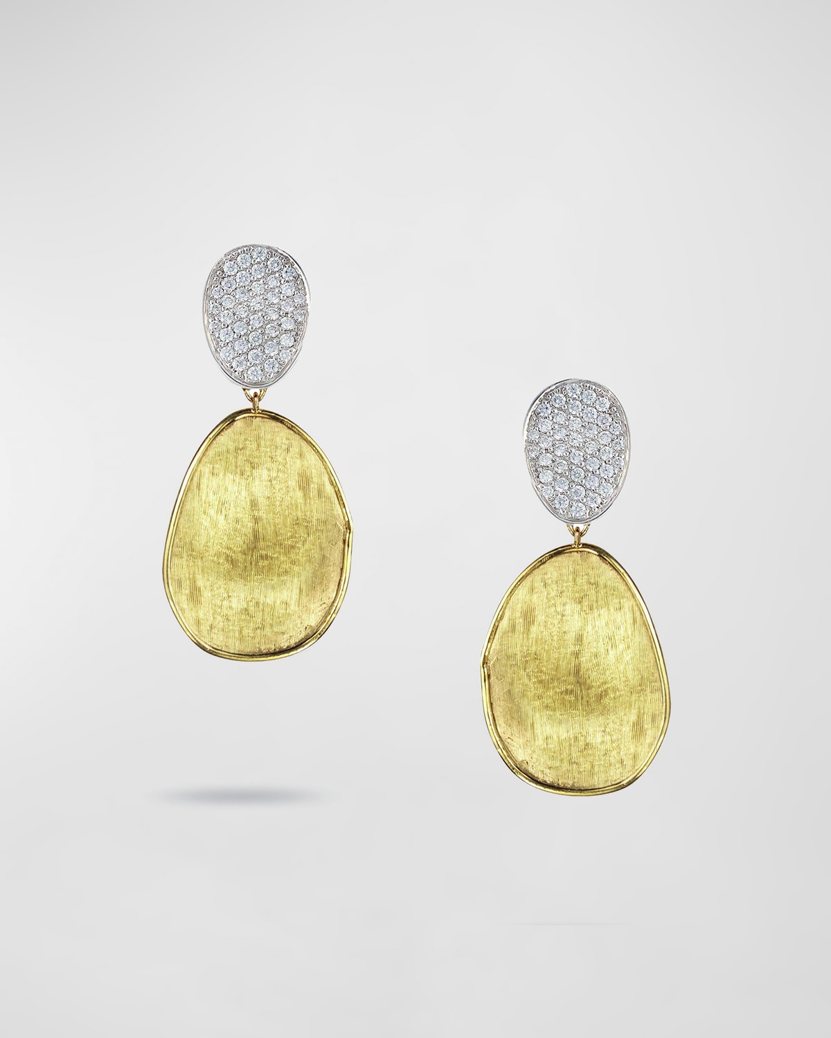 Lunaria 18K Gold Two-Drop Diamond Earrings