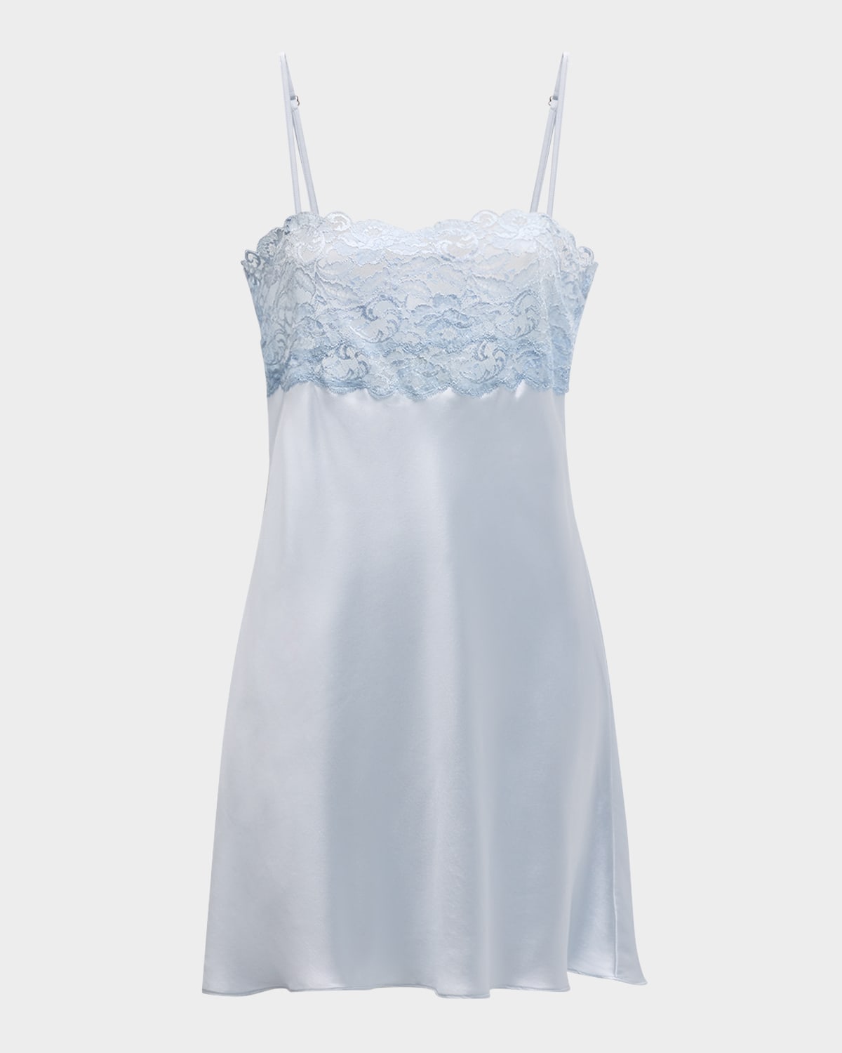 Bijoux Lace-Trim Silk Chemise