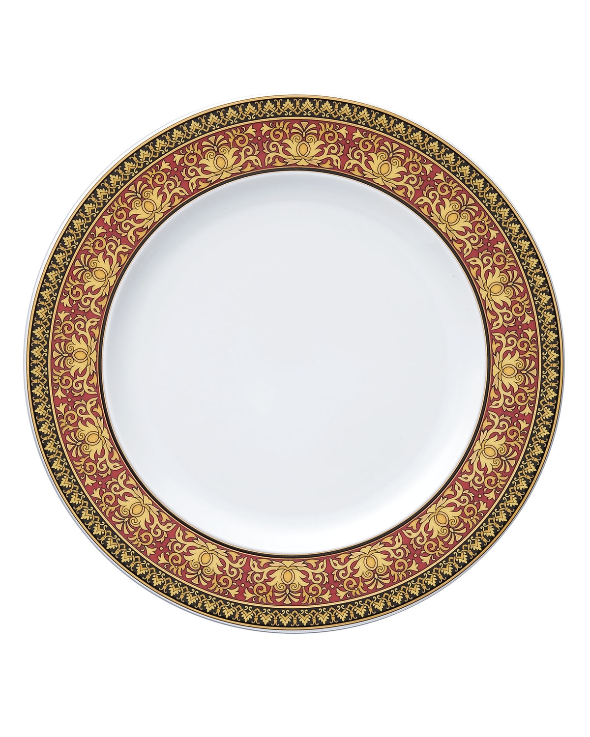 Versace Medusa Red Rim Soup Bowl In Pattern