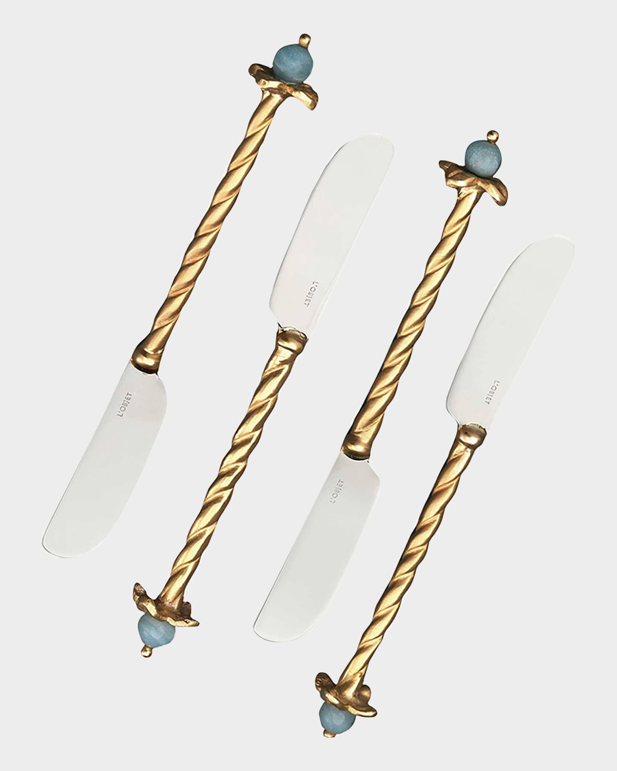 L'objet Venise 4-piece 24k Goldplated Stainless Steel & Amazonite Spreader Set