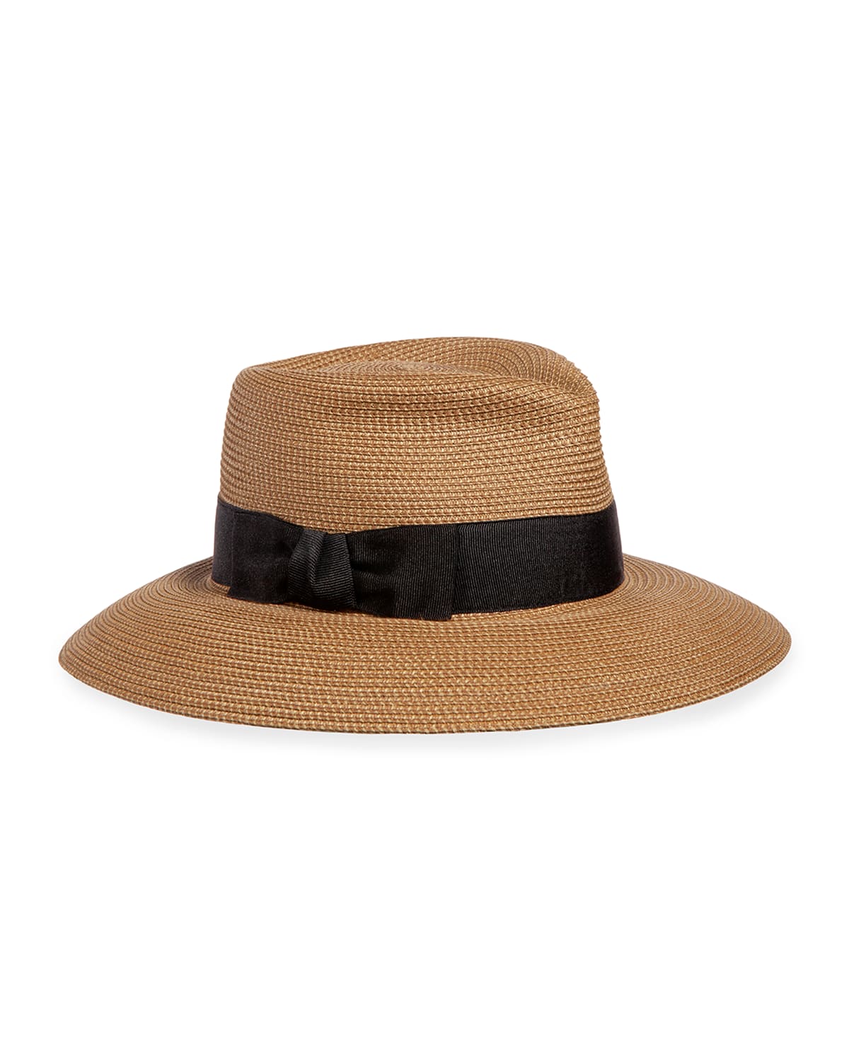 Phoenix Woven Boater Hat, Natural/Black