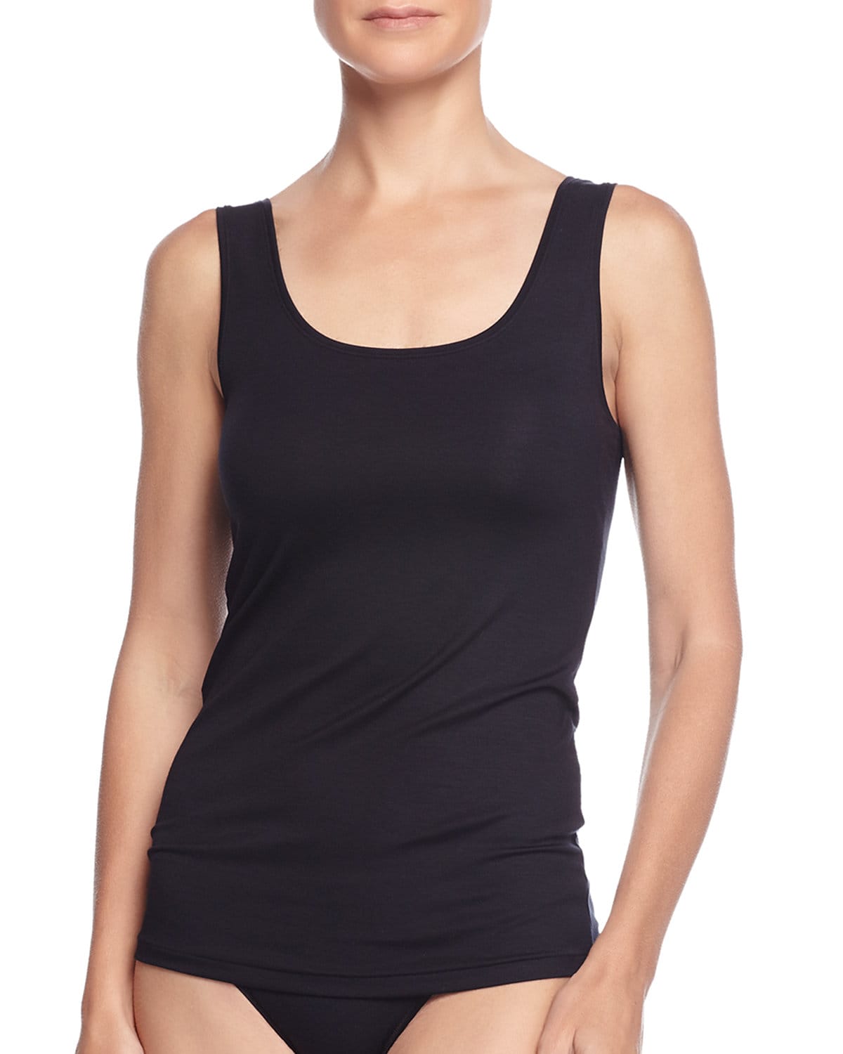 Shop Hanro Soft Touch Knit Tank Top In Black