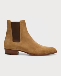 Saint Laurent Men's Wyatt 40 Suede Zip Ankle Boots | Neiman Saint Laurent Men's Wyatt 40 Suede Zip Ankle Boots | Neiman