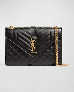 Saint Laurent Envelope Triquilt Small YSL Shoulder Bag in Grained Leather Neiman Marcus