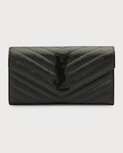 Saint Laurent YSL Monogram Small Flap Wallet in Quilted Saint Laurent YSL Monogram Small Flap Wallet in Quilted