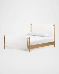 Four Hands Bowen Faux Shearling Queen Bed | Neiman Marcus