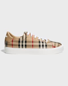 Burberry Jack Check Low Top Sneakers Neiman Marcus