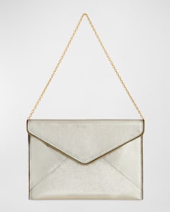 Rebecca Minkoff Ruched Metallic Zip Clutch Bag | Neiman Marcus