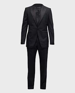 Men'S 1-Button Peak Neil Tuxedo Peak Lapel Tuxedo Suit - Wide Lapel Tuxedo