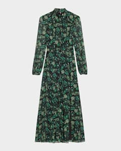 Lea Printed Long Dress Neiman Marcus