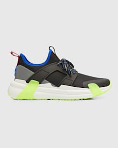 Moncler Men's Lunarove Nylon Low-Top Sneakers | Neiman Marcus