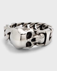 Gucci Men's G Cube 6mm Aged Silver Ring, Size 9-11 | Neiman