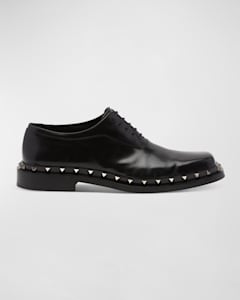 Valentino Garavani Men's Gentleglam Calfskin Derby Shoes | Neiman Marcus