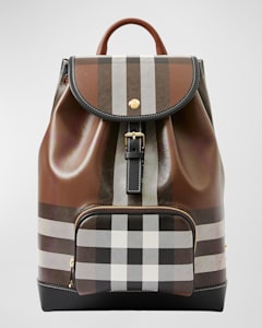 Burberry Micro Check Leather Backpack Neiman Marcus