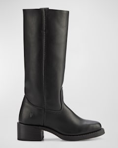 Frye Tall Leather Harness Biker Boots Neiman Marcus