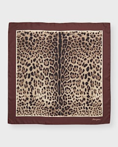 Dolce & Gabbana Black Silk Geometric Fringed Foulard 140cm x 15cm Scarf