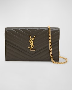 Saint Laurent Envelope Triquilt YSL Wallet on Chain in Saint Laurent Envelope Triquilt YSL Wallet on Chain in