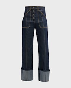 Cinq a Sept Lou Denim Pants with Ties | Neiman Marcus