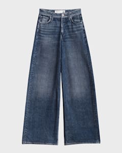 Versace Mid-Rise Stone Wash Denim Wide-Leg Pants | Neiman Marcus