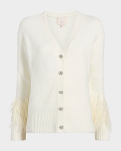 Cinq à Sept Dreama Marnie Feather Cuff Cardigan | Bloomingdale's