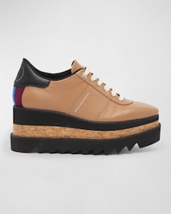 Stella McCartney Black Leather Platform Loafers